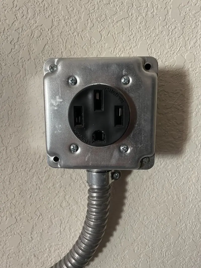NEMA 14-50 outlet installed for Electrical Panel Upgrade in Atoka